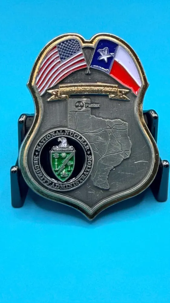 Front and back detail of custom Original Badge — DOE Security challenge coin design by Jericho Seven.