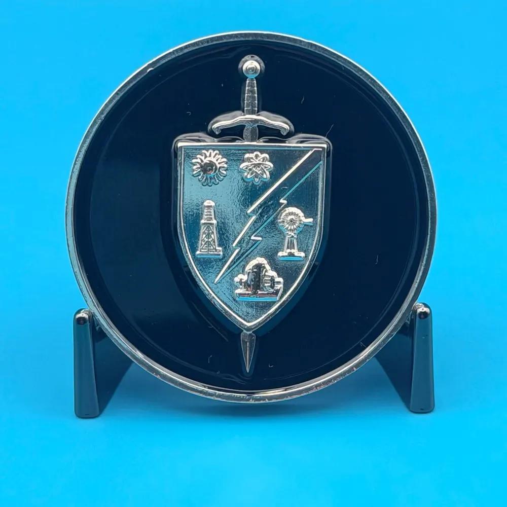 Front and back detail of custom SRT Secret Coin challenge coin design by Jericho Seven.