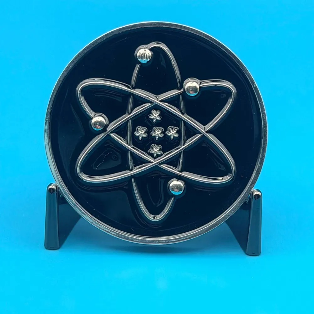 Front of the SRT Secret challenge coin